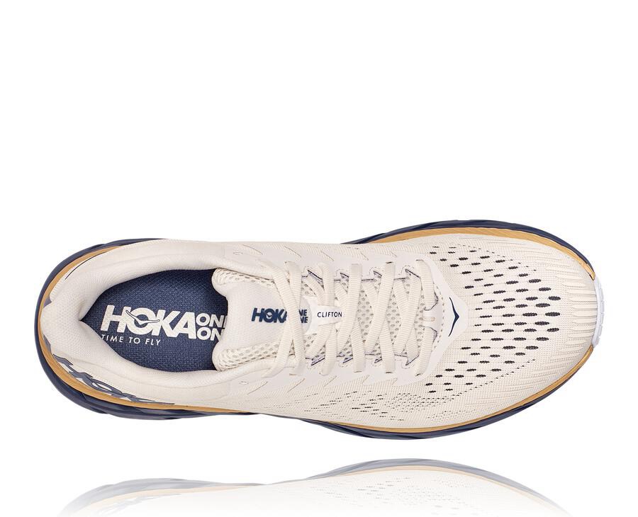 Chaussure Running Hoka One One Clifton 7 Homme - Blanche/Bleu - BSY-053287